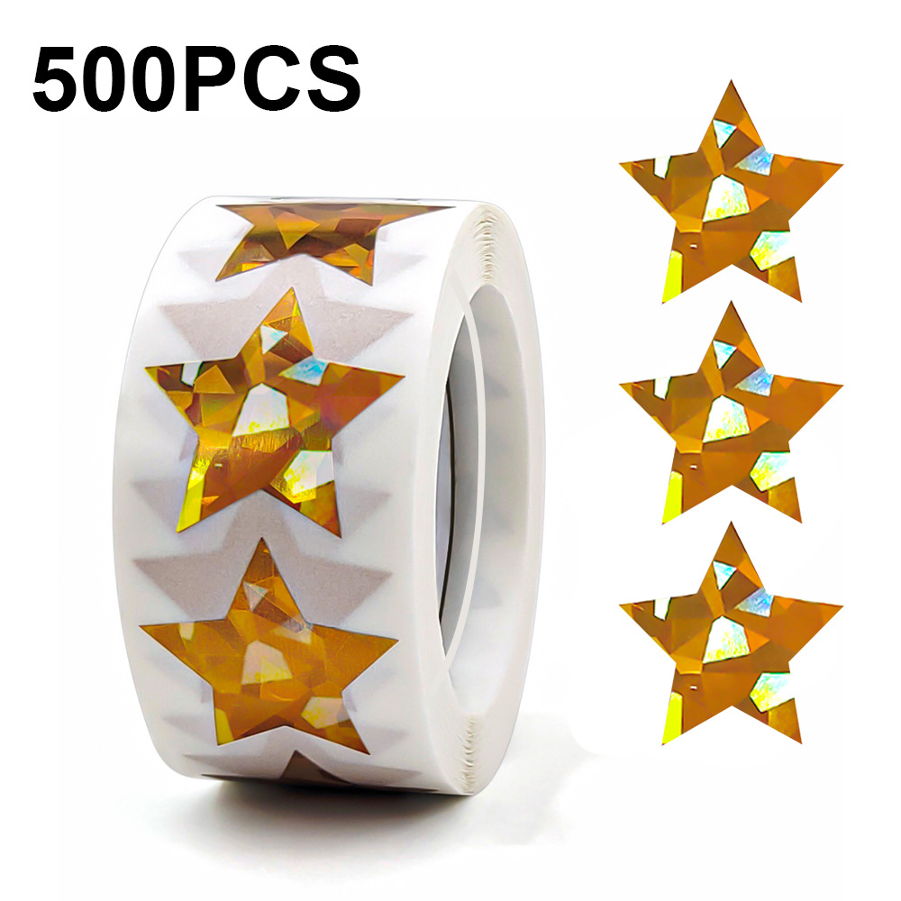 Sticker Label Roll - JCAC 500pcs/rollo Pegatinas Decorativas Holográficas de