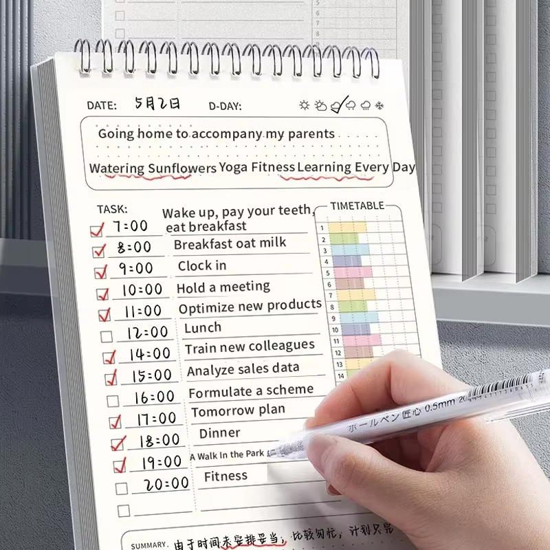 Office Stationery Supply List - Agenda planificadora en espiral A5, cuaderno