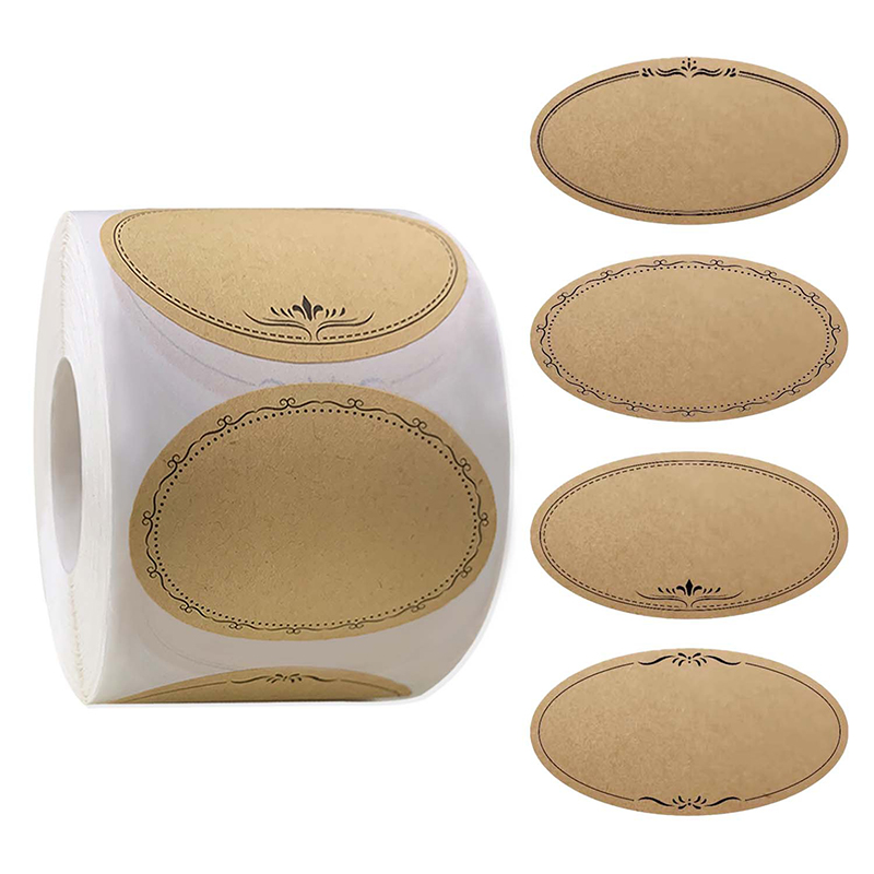 Sticker Label Roll - 250 pegatinas/rollo de papel Kraft de