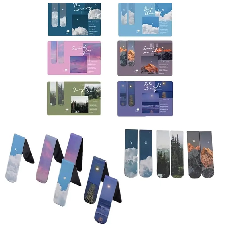 Bookmark Magnetic Clip - Marcadores magnéticos con temática de paisaje,