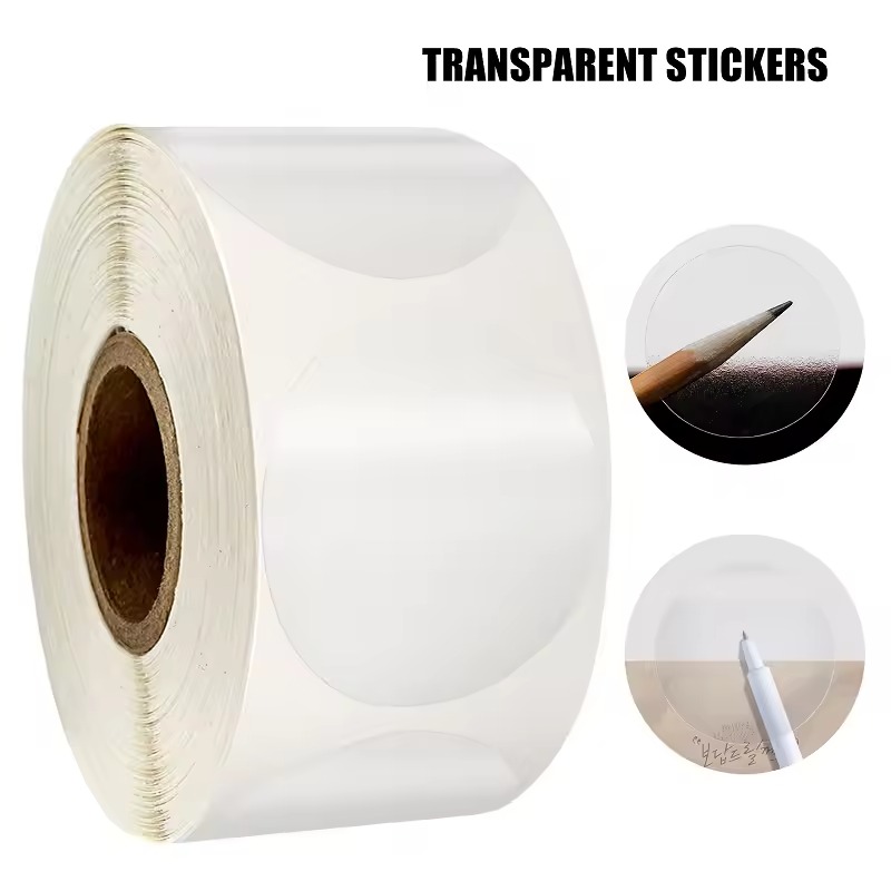 Sticker Label Roll - Pegatina circular transparente, pegatinas autoadhesivas para