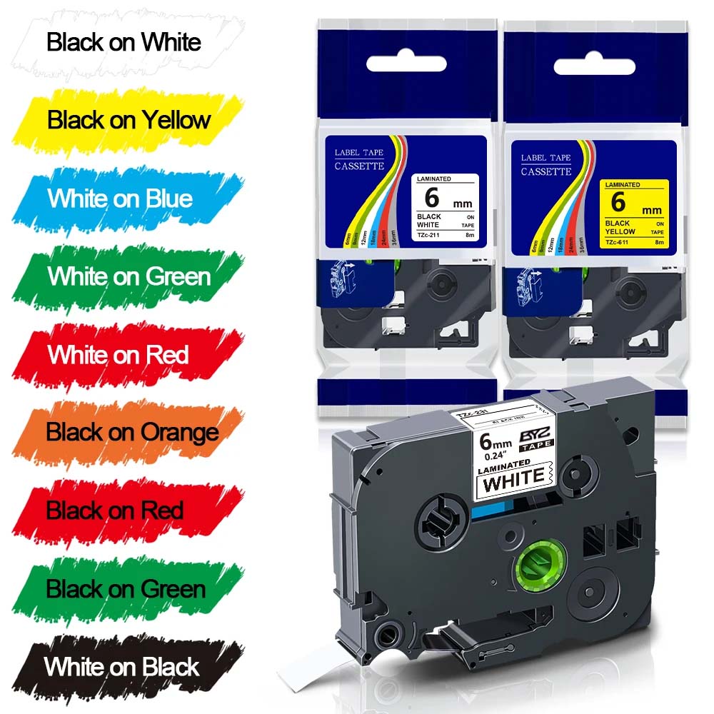 Label Printer Tape - 1 paquete de cinta TZe211 Ptouch
