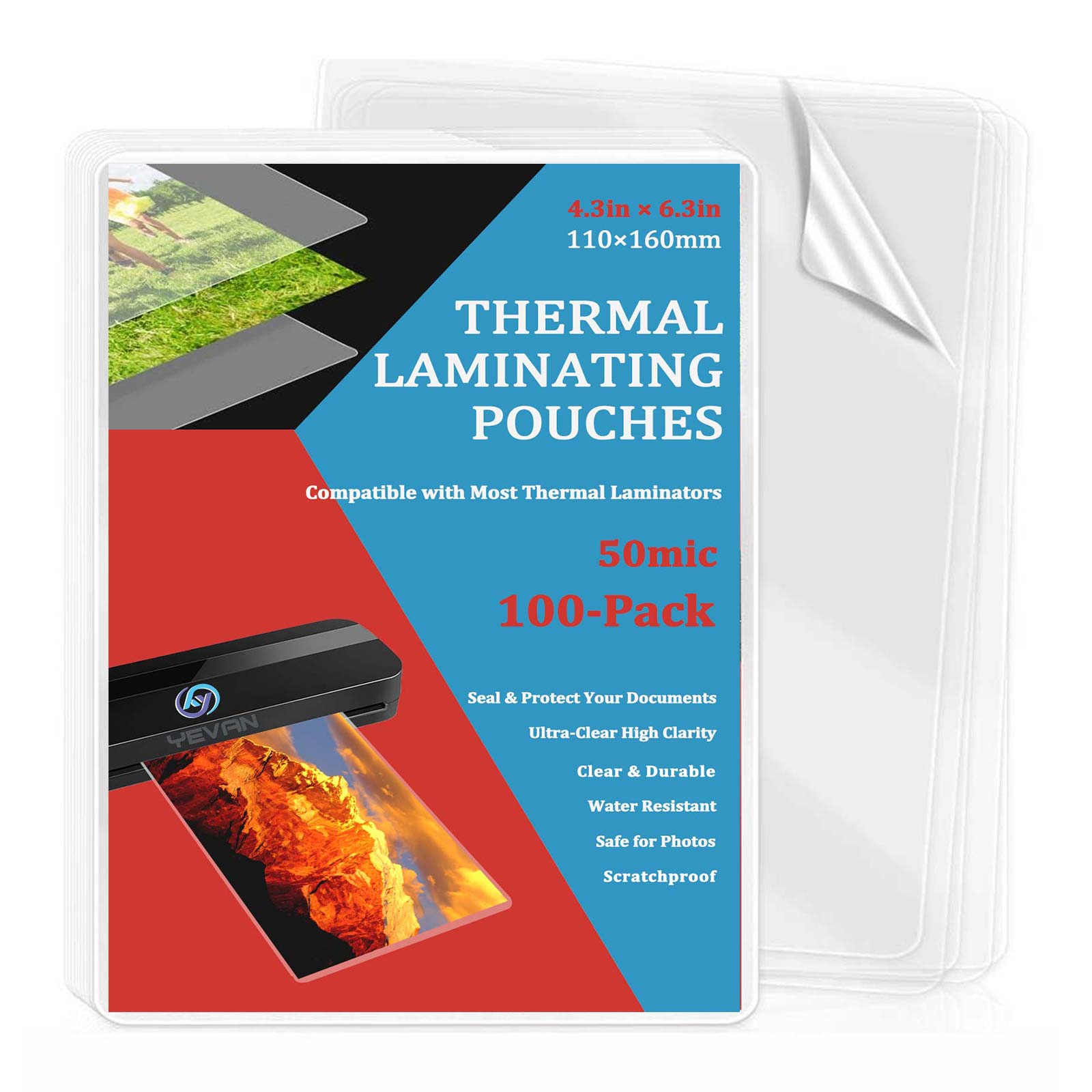 Document Laminator Pouch - 100 hojas de fundas de laminación