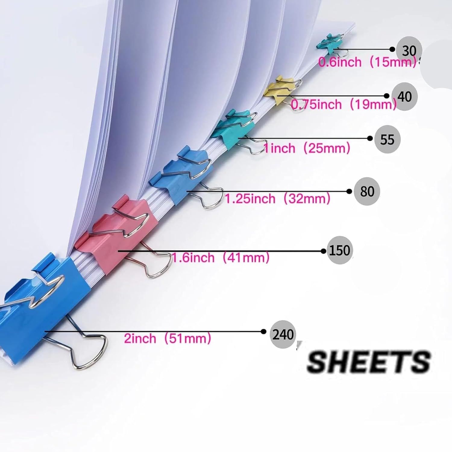 Clips Plegables, 40 Clips para - Binder Clip Assorted reseña y precio