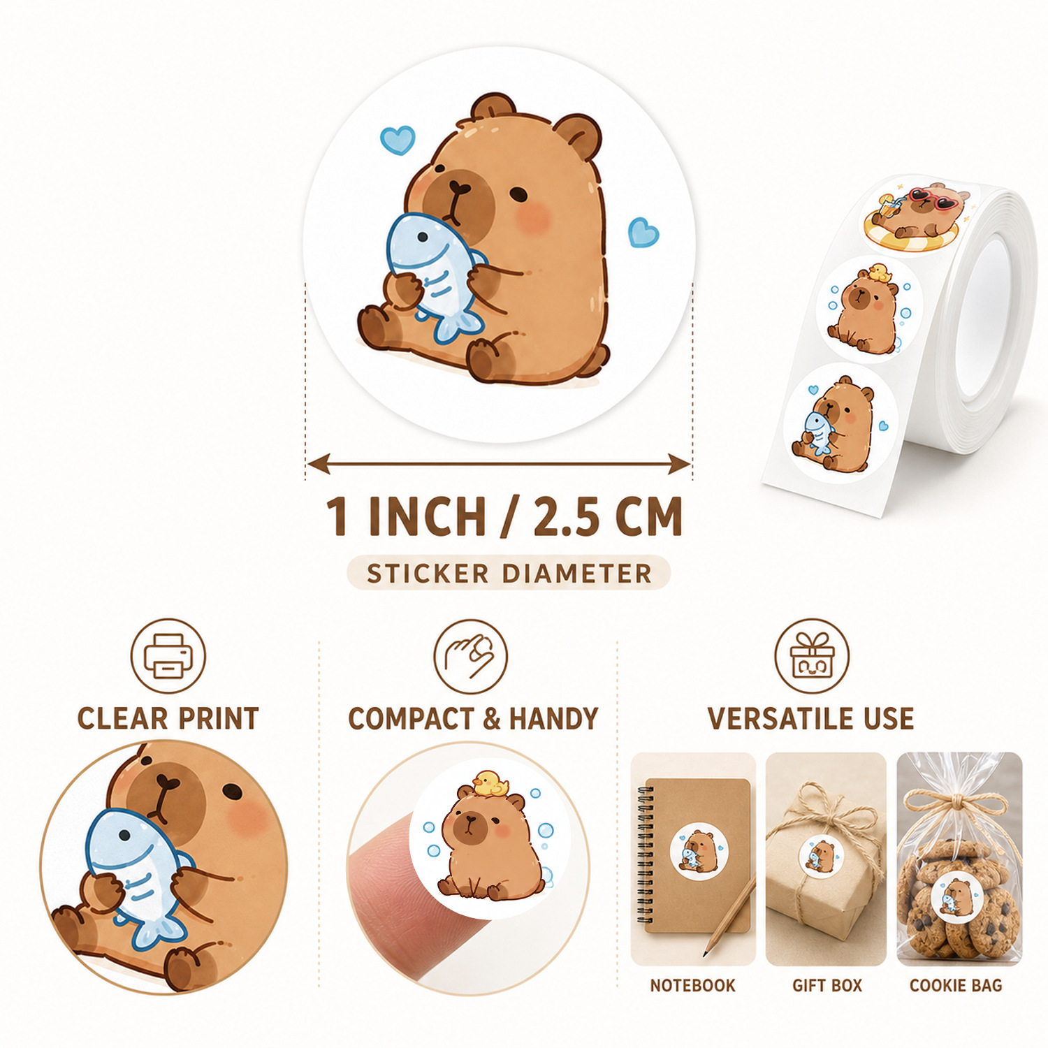JCAC 500pcs/rollo Pegatinas Au - Sticker Label Roll reseña y precio